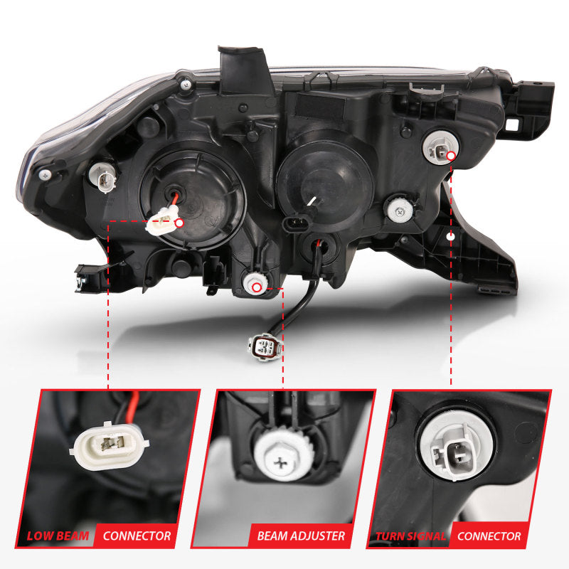 ANZO 2016-2017 Toyota Tacoma Projector Headlights w/ Plank Style Switchback Black w/ Amber w/ DRL ANZO 2016-2017 Toyota Tacoma Projector Headlights w/ Plank Style Switchback Black w/ Amber w/ DRL