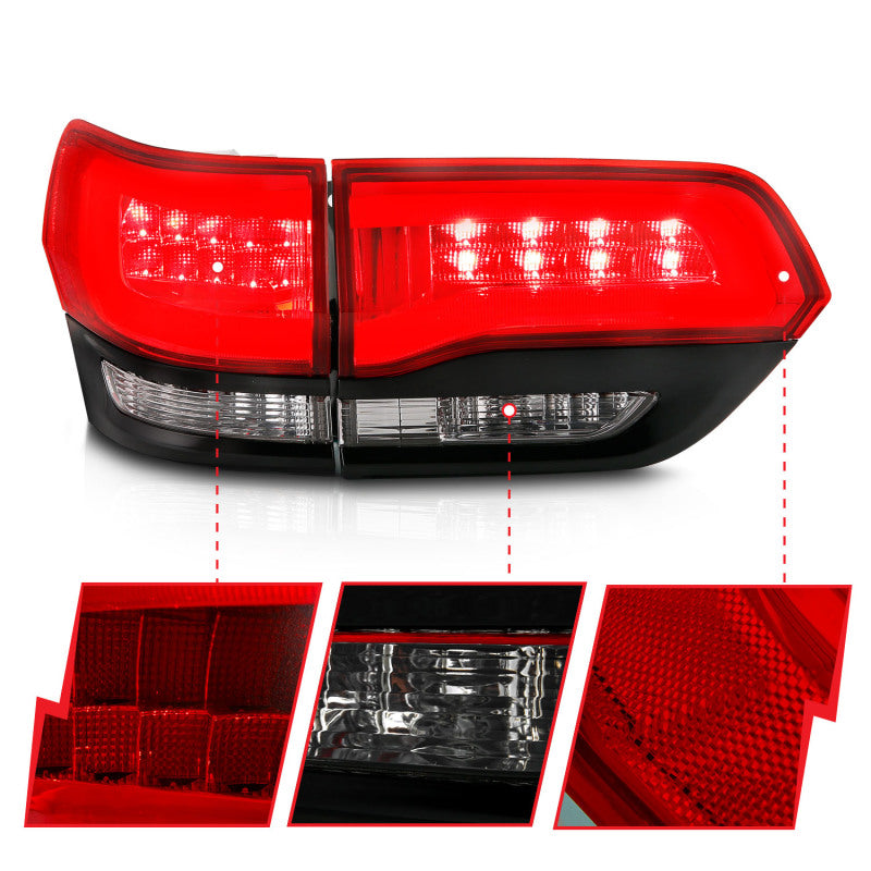 ANZO 2014-2016 Jeep Grand Cherokee LED Taillights Red/Clear ANZO 2014-2016 Jeep Grand Cherokee LED Taillights Red/Clear