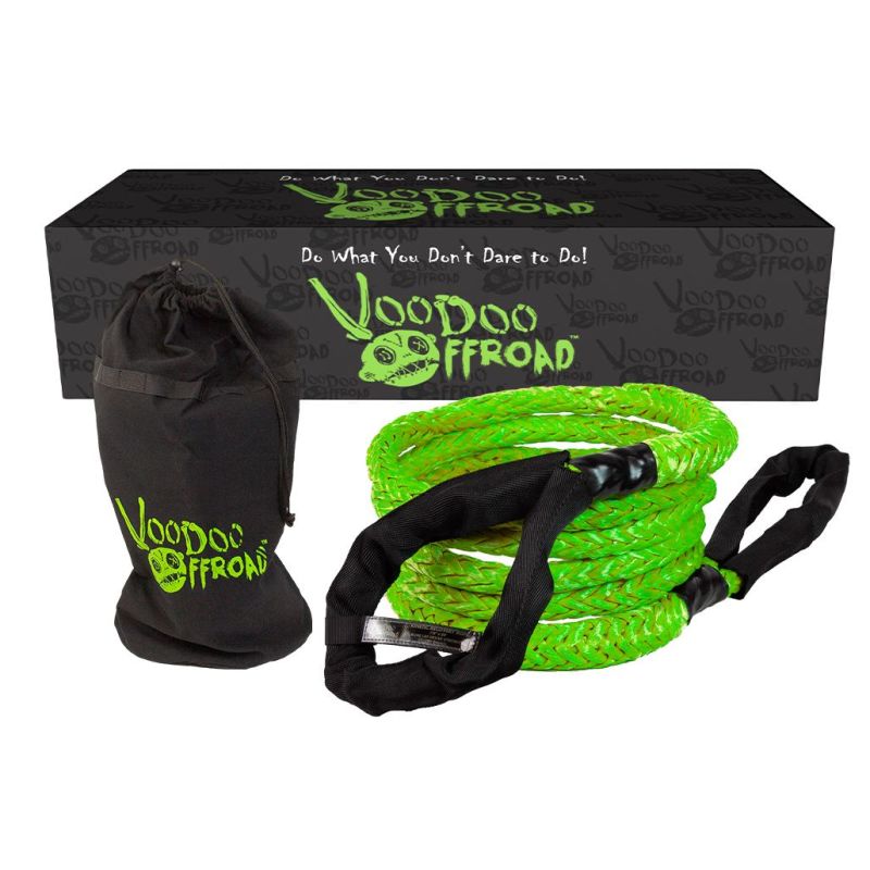 Voodoo Offroad 2.0 Santeria Series 7/8in x 20 ft Kinetic Recovery Rope with Rope Bag - Green Voodoo Offroad 2.0 Santeria Series 7/8in x 20 ft Kinetic Recovery Rope with Rope Bag - Green