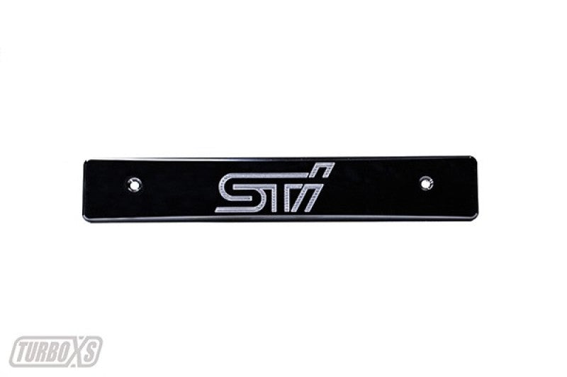 Turbo XS 08-14 Subaru WRX/STi Billet Aluminum License Plate Delete Black Machined STi Logo Turbo XS 08-14 Subaru WRX/STi Billet Aluminum License Plate Delete Black Machined STi Logo
