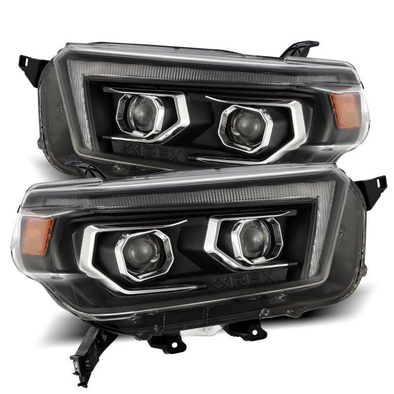 AlphaRex 10-13 Toyota 4Runner PRO-Series Projector Headlights Plank Style Black w/Seq Signal/DRL AlphaRex 10-13 Toyota 4Runner PRO-Series Projector Headlights Plank Style Black w/Seq Signal/DRL