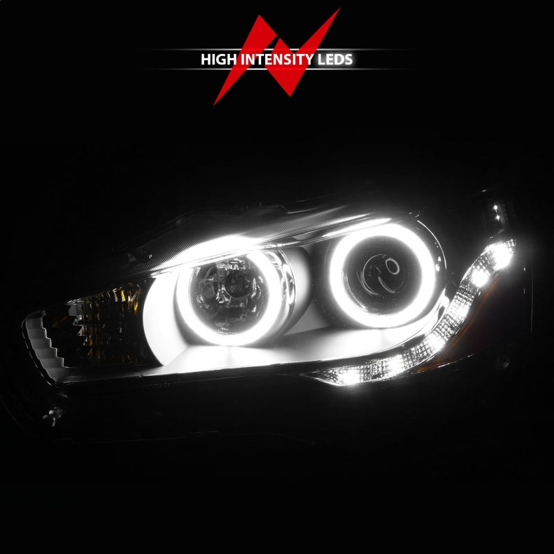 ANZO 2008-2015 Mitsubishi Lancer Projector Headlights w/ Halo Black (CCFL) ANZO 2008-2015 Mitsubishi Lancer Projector Headlights w/ Halo Black (CCFL)
