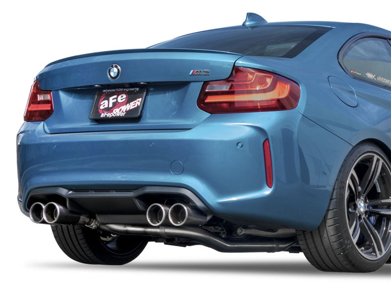 aFe MACHForce XP 3in - 2 1/2in Axle Back 304SS Exhaust w/ Carbon Fiber Tips 16-17 BMW M2 (f87) aFe MACHForce XP 3in - 2 1/2in Axle Back 304SS Exhaust w/ Carbon Fiber Tips 16-17 BMW M2 (f87)