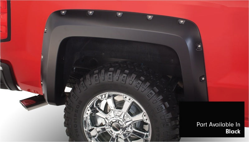 Bushwacker 16-18 Chevy Silverado 1500 Fleetside Pocket Style Flares 4pc 78.8/97.8in Bed - Black Bushwacker 16-18 Chevy Silverado 1500 Fleetside Pocket Style Flares 4pc 78.8/97.8in Bed - Black