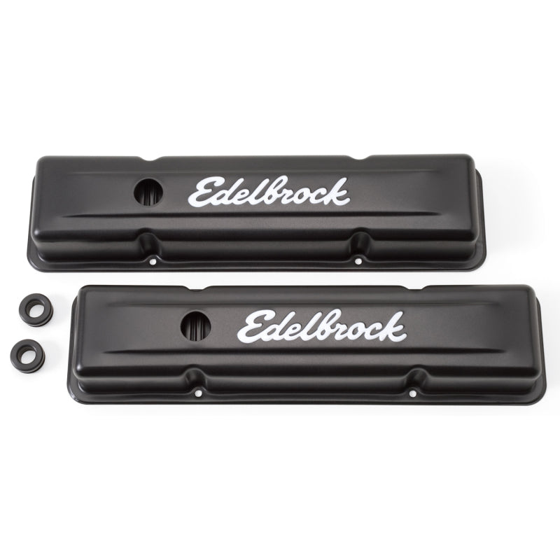 Edelbrock Valve Cover Signature Series Chevrolet 1959-1986 262-400 CI V8 Low Black Edelbrock Valve Cover Signature Series Chevrolet 1959-1986 262-400 CI V8 Low Black