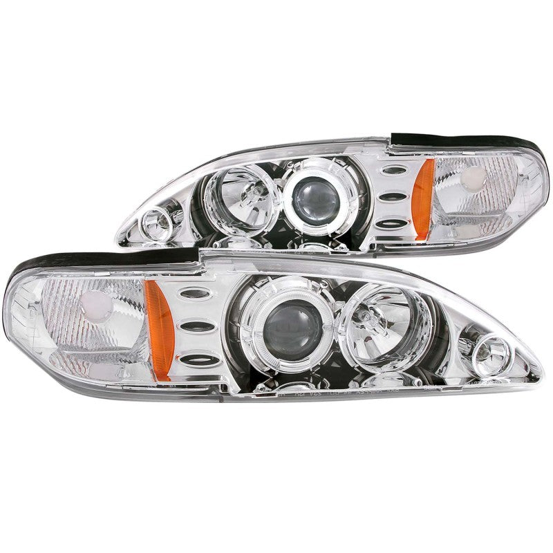 ANZO 1994-1998 Ford Mustang Projector Headlights w/ Halo Chrome 1pc ANZO 1994-1998 Ford Mustang Projector Headlights w/ Halo Chrome 1pc