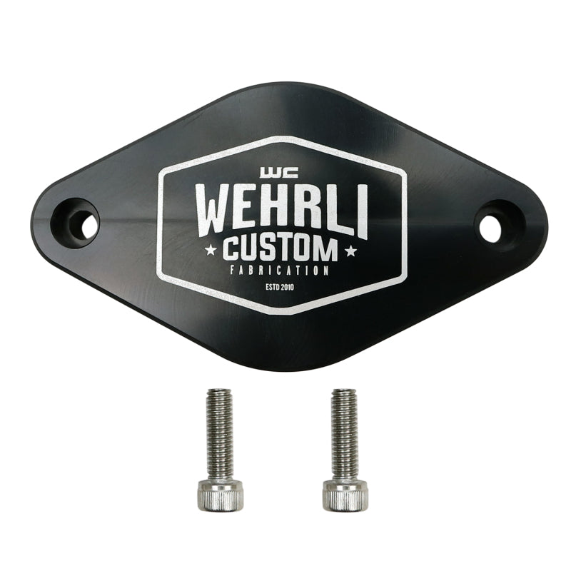 Wehrli 11-16 Chevrolet 6.6L LML Duramax Turbo Resonator Billet Block Off Plate Wehrli 11-16 Chevrolet 6.6L LML Duramax Turbo Resonator Billet Block Off Plate
