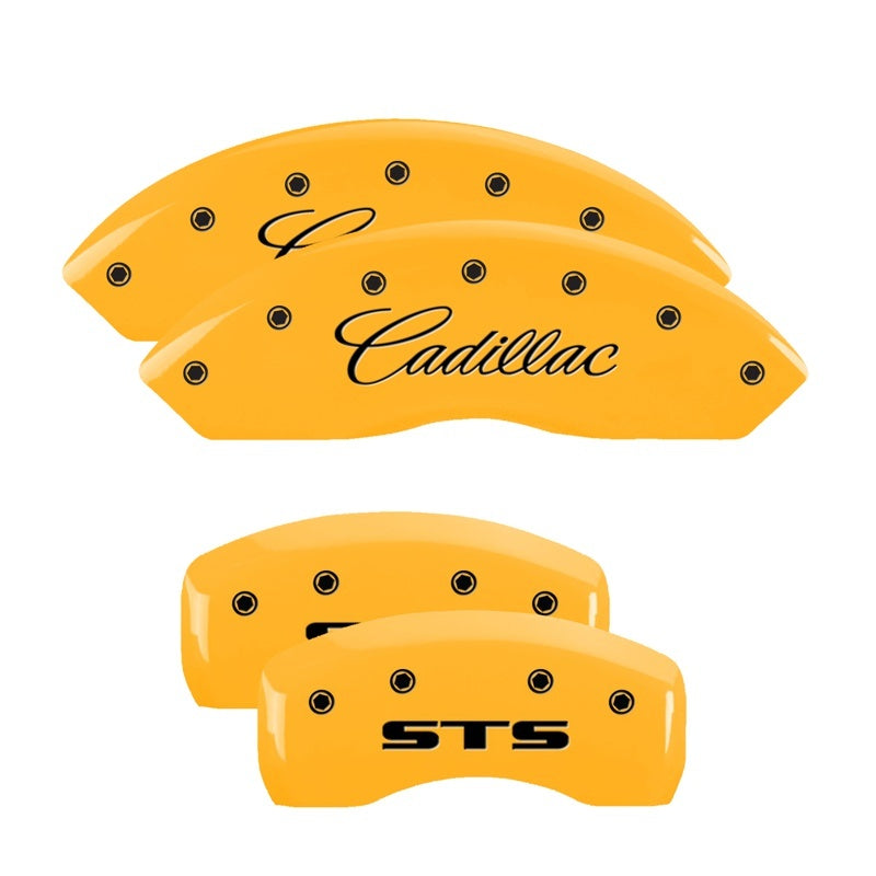 MGP 4 Caliper Covers Engraved Front Cadillac Rear STS Yellow Finish Black Char 2007 Cadillac XLR MGP 4 Caliper Covers Engraved Front Cadillac Rear STS Yellow Finish Black Char 2007 Cadillac XLR