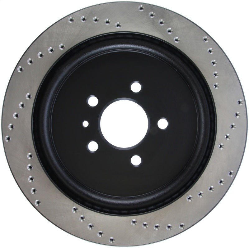 StopTech Premium High Carbon 13-14 Ford Mustang/Shelby GT500 Right Rear Disc Drilled Brake Rotor StopTech Premium High Carbon 13-14 Ford Mustang/Shelby GT500 Right Rear Disc Drilled Brake Rotor