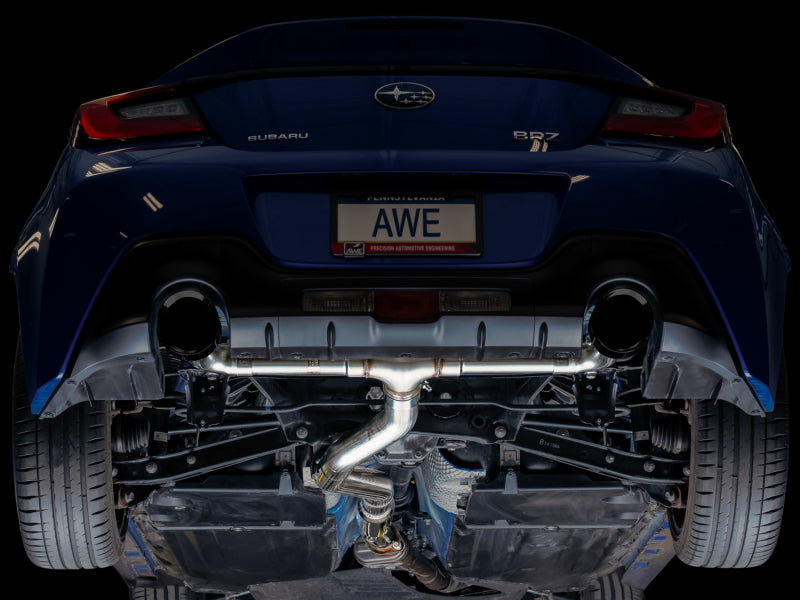 AWE Subaru BRZ / Toyota GR86 / Toyota 86 Track Edition Cat-Back Exhaust- Diamond Black Tips AWE Subaru BRZ / Toyota GR86 / Toyota 86 Track Edition Cat-Back Exhaust- Diamond Black Tips