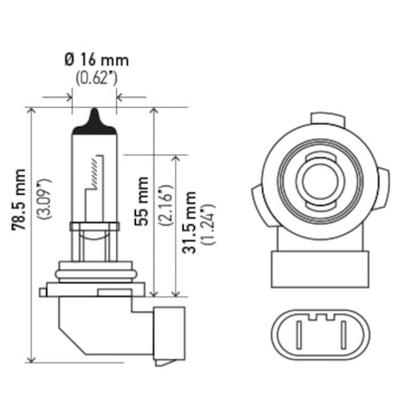 Hella Bulb H10/9145 12V 45W Py20D T4 Hella Bulb H10/9145 12V 45W Py20D T4