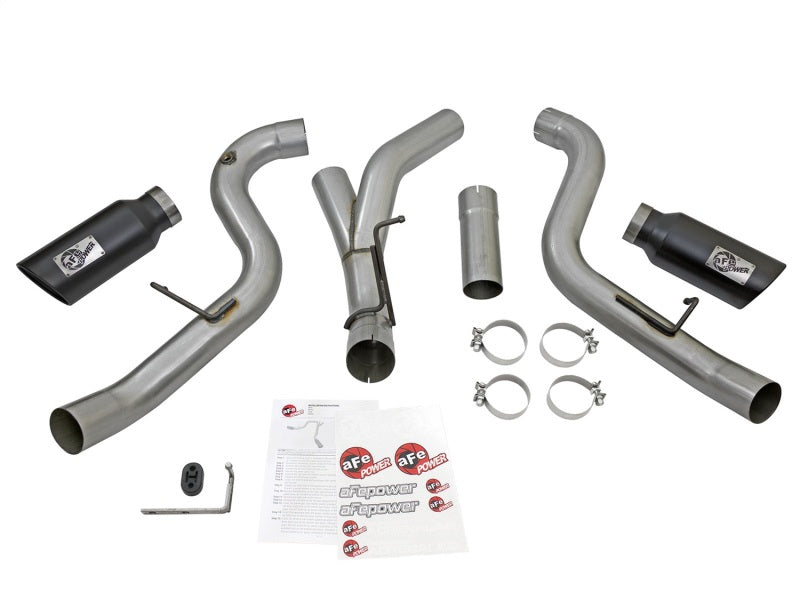 aFe LARGE Bore HD 4in Dual DPF-Back SS Exhaust w/Black Tip 16-17 GM Diesel Truck V8-6.6L (td) LML aFe LARGE Bore HD 4in Dual DPF-Back SS Exhaust w/Black Tip 16-17 GM Diesel Truck V8-6.6L (td) LML