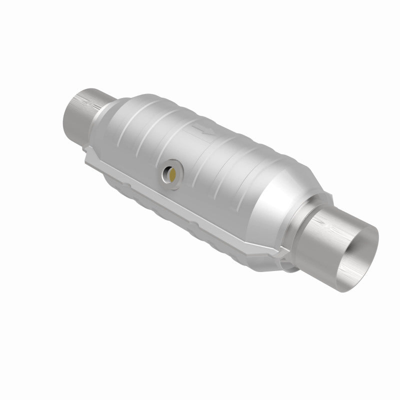 MagnaFlow Conv Univ 2.5in Inlet/Outlet Center/Center Round 11in Body L x 5.125in W x 15in Overall L MagnaFlow Conv Univ 2.5in Inlet/Outlet Center/Center Round 11in Body L x 5.125in W x 15in Overall L