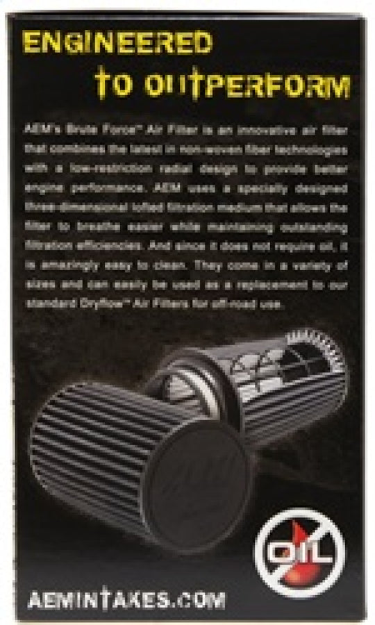 AEM Dryflow 3.5in. X 7in. Round Tapered Air Filter AEM Dryflow 3.5in. X 7in. Round Tapered Air Filter