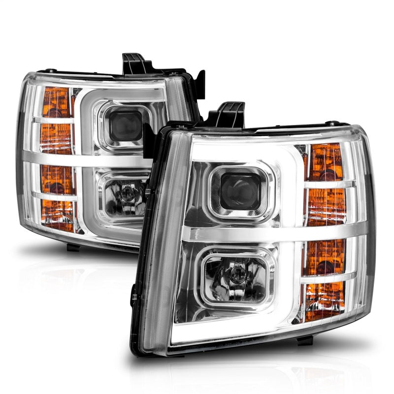 ANZO 2007-2013 Chevrolet Silverado 1500 Projector w/ Light Bar Chrome Housing w/ Sequential ANZO 2007-2013 Chevrolet Silverado 1500 Projector w/ Light Bar Chrome Housing w/ Sequential