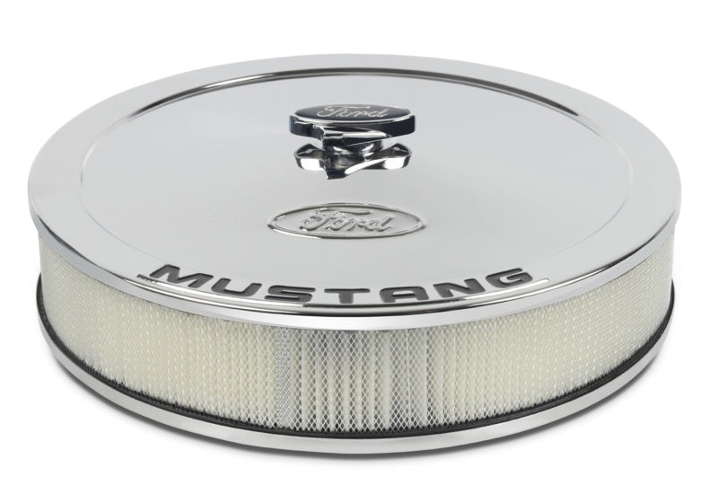 Ford Racing Air Cleaner Kit - Chrome w/Mustang Emblem Ford Racing Air Cleaner Kit - Chrome w/Mustang Emblem