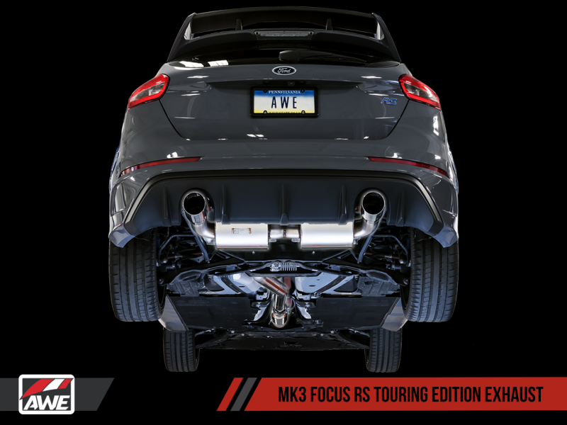 AWE Tuning Ford Focus RS Touring Edition Cat-back Exhaust- Non-Resonated - Chrome Silver Tips AWE Tuning Ford Focus RS Touring Edition Cat-back Exhaust- Non-Resonated - Chrome Silver Tips