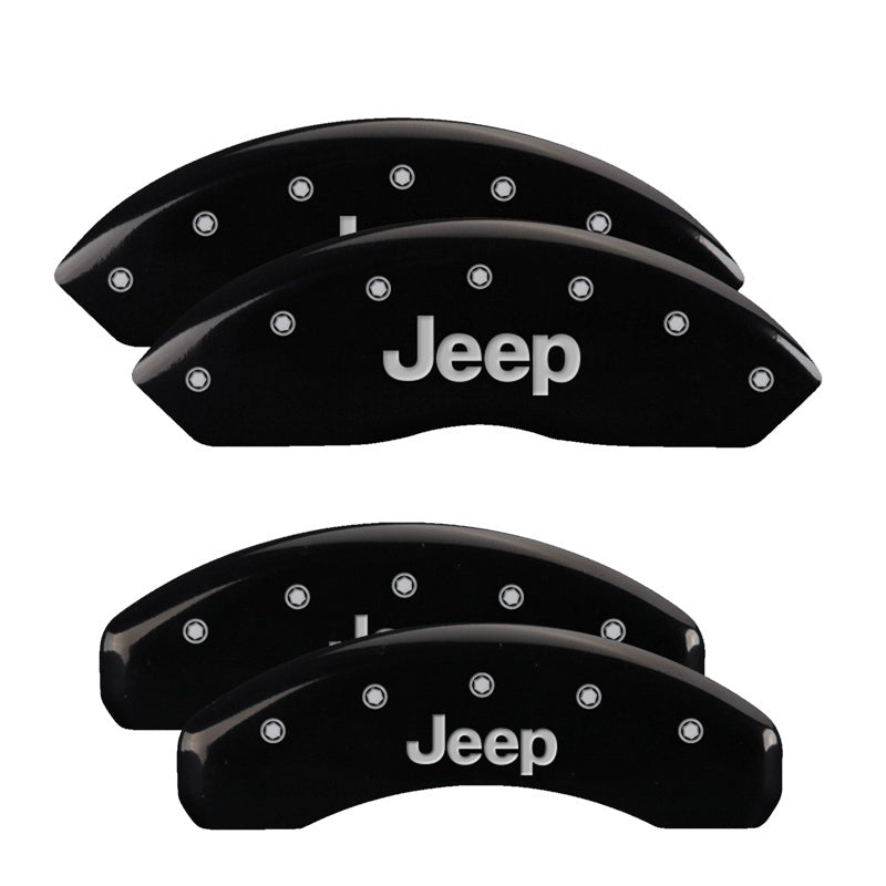 MGP 4 Caliper Covers Engraved Front & Rear JEEP Black finish silver ch MGP 4 Caliper Covers Engraved Front & Rear JEEP Black finish silver ch