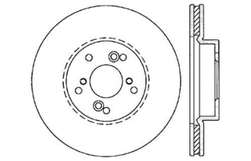 StopTech 99-08 Acura TL (STD Caliber) / 01-03 CL / 04-09 TSX Cross Drilled Right Front Rotor StopTech 99-08 Acura TL (STD Caliber) / 01-03 CL / 04-09 TSX Cross Drilled Right Front Rotor