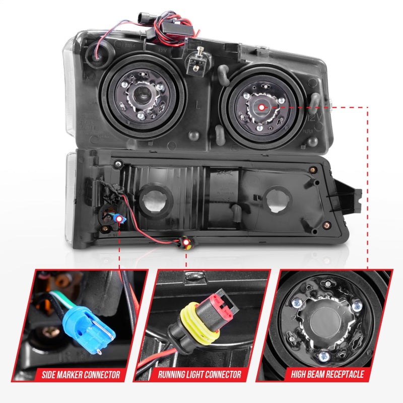 ANZO 2003-2006 Chevrolet Silverado 1500 Crystal Headlights w/ Light Bar Chrome Housing ANZO 2003-2006 Chevrolet Silverado 1500 Crystal Headlights w/ Light Bar Chrome Housing