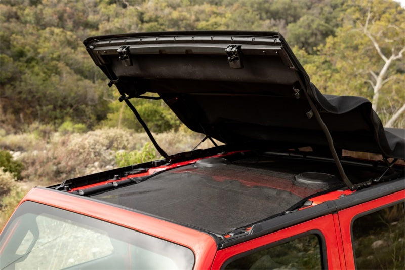 Rampage 2018-2019 Jeep Wrangler(JL) Unlimited Sport 4-Door Mesh Shade Top - Extended - Black Rampage 2018-2019 Jeep Wrangler(JL) Unlimited Sport 4-Door Mesh Shade Top - Extended - Black