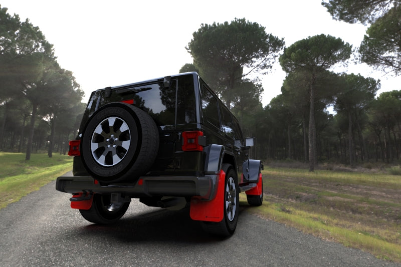 Rally Armor 18-25 Jeep JL Wrangler Red UR Mud Flap w/Black Logo Rally Armor 18-25 Jeep JL Wrangler Red UR Mud Flap w/Black Logo