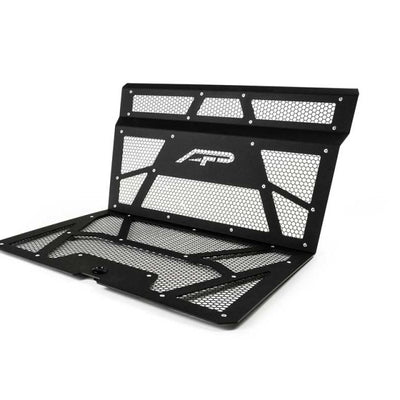 Agency Power 14-18 Polaris RZR XP 1000 / XP Turbo Vented Engine Cover - Matte Black/Gloss Black Mesh