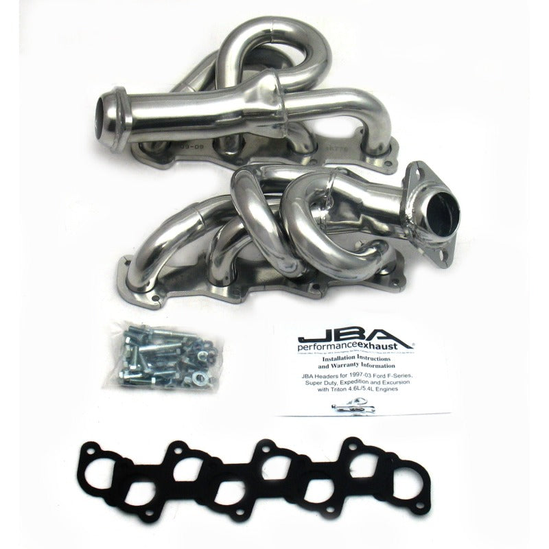 JBA 97-03 Ford F-150 4.6L 2V 1-1/2in Primary Silver Ctd Cat4Ward Header JBA 97-03 Ford F-150 4.6L 2V 1-1/2in Primary Silver Ctd Cat4Ward Header