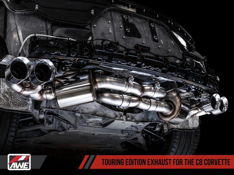 AWE Tuning 2020 Chevrolet Corvette (C8) Touring Edition Exhaust - Quad Diamond Black Tips AWE Tuning 2020 Chevrolet Corvette (C8) Touring Edition Exhaust - Quad Diamond Black Tips