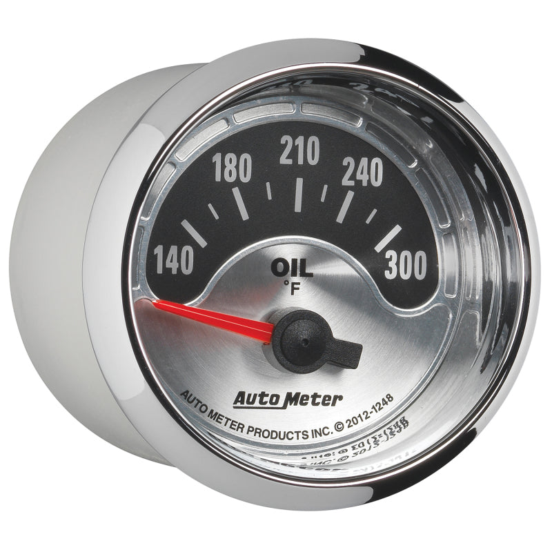 Autometer American Muscle 2-1/16in Short Sweep Electric 140-300 Deg F Oil Temp Gauge Autometer American Muscle 2-1/16in Short Sweep Electric 140-300 Deg F Oil Temp Gauge