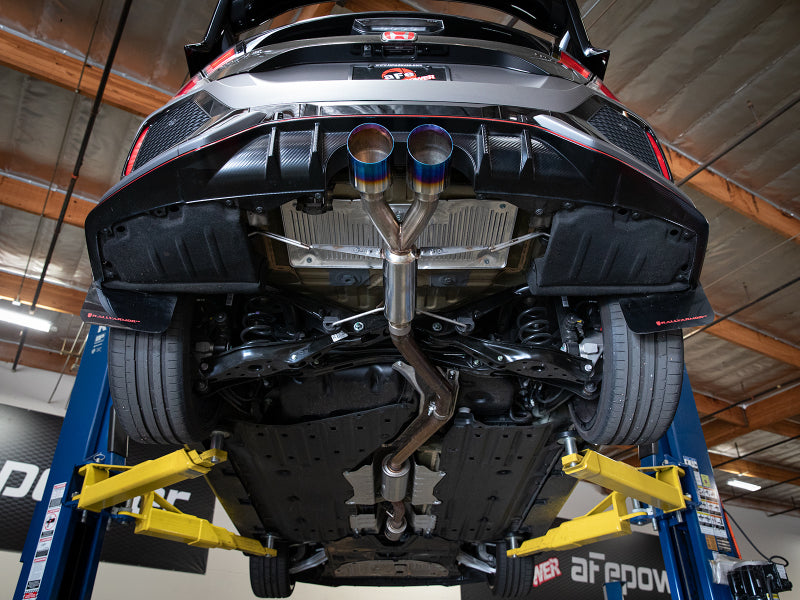 aFe Takeda 2.5in 304SS Axle-Back Exhaust System 17-19 Honda Civic Type R L4-2.0L (t) - BL Flame Tip aFe Takeda 2.5in 304SS Axle-Back Exhaust System 17-19 Honda Civic Type R L4-2.0L (t) - BL Flame Tip