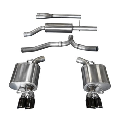 Corsa 11-14 Dodge Charger SXT 2.5in Sport Cat-Back Dual Rear Exit w/ Twin 3.0in Black Tips