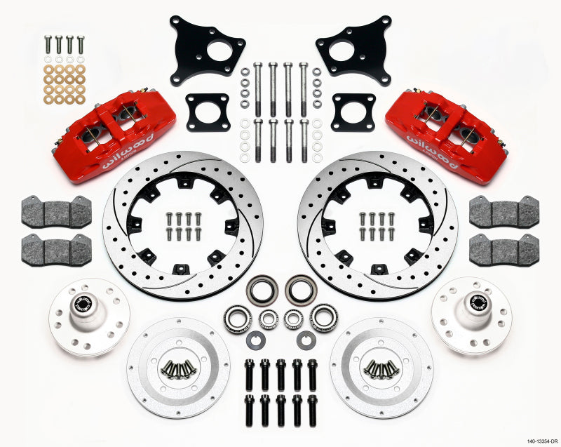 Wilwood Dynapro 6 Front Hub Kit 12.19in Drilled Red AMC 71-76 OE Disc w/o Bendix Brakes Wilwood Dynapro 6 Front Hub Kit 12.19in Drilled Red AMC 71-76 OE Disc w/o Bendix Brakes