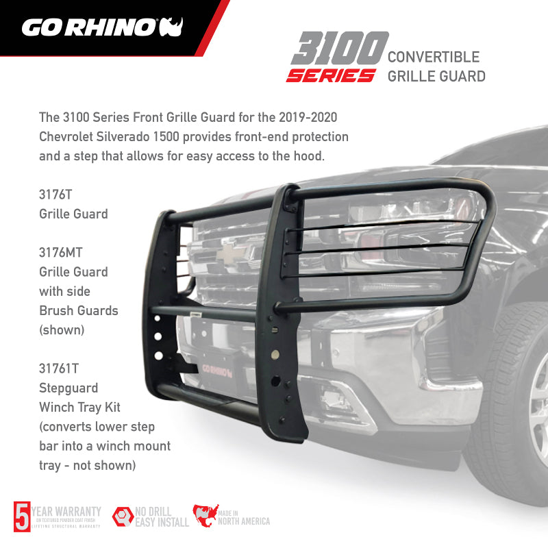 Go Rhino 19-20 Chevrolet Silverado 1500 3000 Extreme Series StepGuard - Textured Black Go Rhino 19-20 Chevrolet Silverado 1500 3000 Extreme Series StepGuard - Textured Black