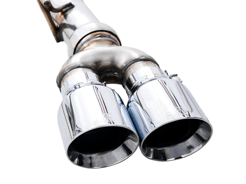 AWE Tuning 4th Gen GM 1500 5.3L 0FG Catback Split Rear Exit (w/ Bumper Cutouts) - Quad Chrome Tips AWE Tuning 4th Gen GM 1500 5.3L 0FG Catback Split Rear Exit (w/ Bumper Cutouts) - Quad Chrome Tips