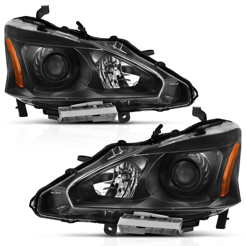 ANZO 2013-2015 Nissan Altima Projector Headlight Black Amber ANZO 2013-2015 Nissan Altima Projector Headlight Black Amber
