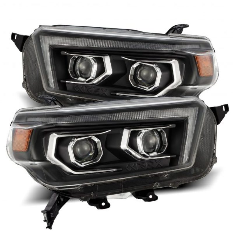 AlphaRex 10-13 Toyota 4Runner PRO-Series Projector Headlights Plank Style Black w/Seq Signal/DRL AlphaRex 10-13 Toyota 4Runner PRO-Series Projector Headlights Plank Style Black w/Seq Signal/DRL