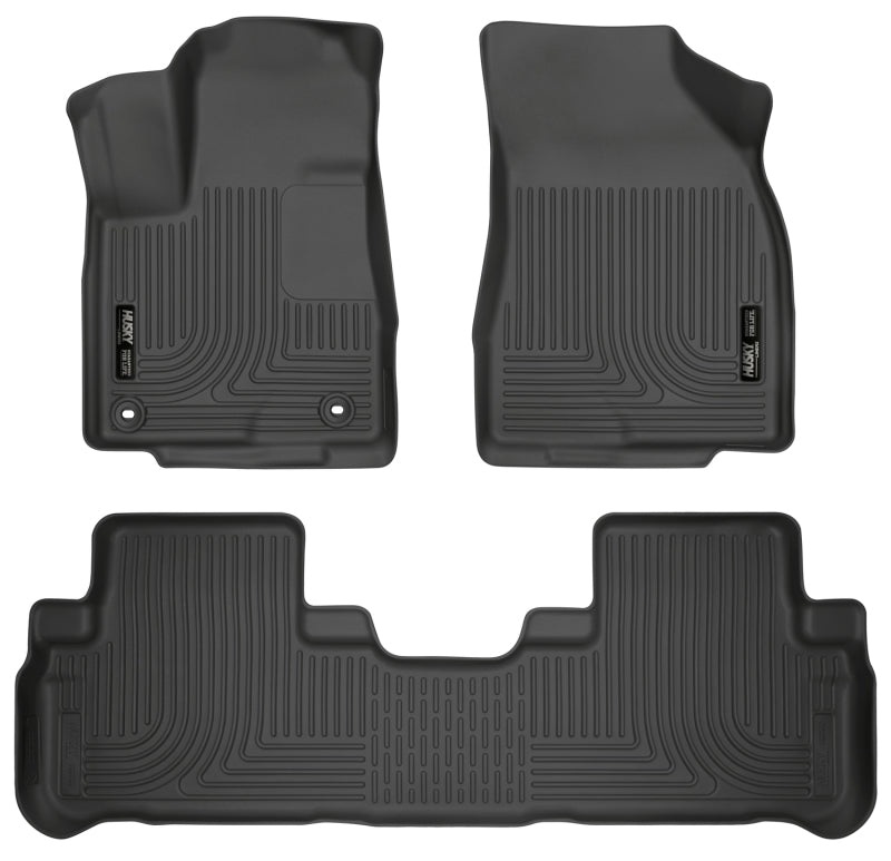 Husky Liners 14 Toyota Highlander Weatherbeater Black Front & 2nd Seat Floor Liners Husky Liners 14 Toyota Highlander Weatherbeater Black Front & 2nd Seat Floor Liners