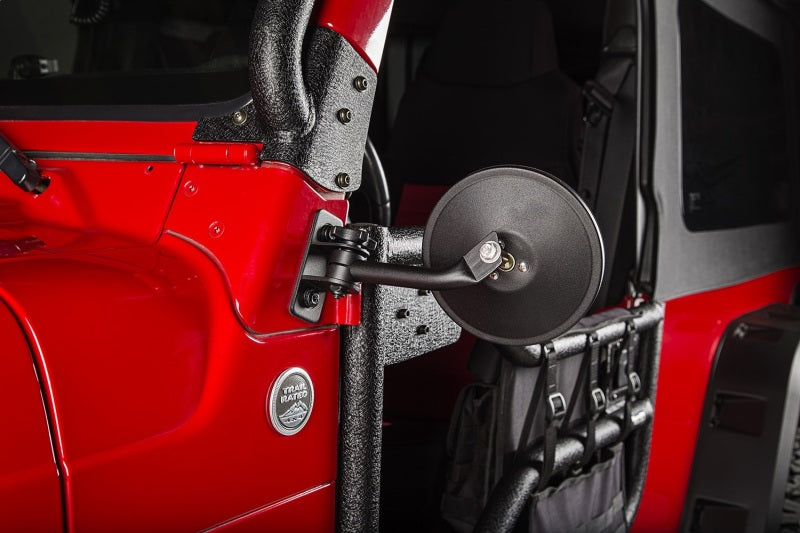 Rugged Ridge 97-18 Jeep Wrangler Textured Black Round Stubby Trail Mirror Kit Rugged Ridge 97-18 Jeep Wrangler Textured Black Round Stubby Trail Mirror Kit