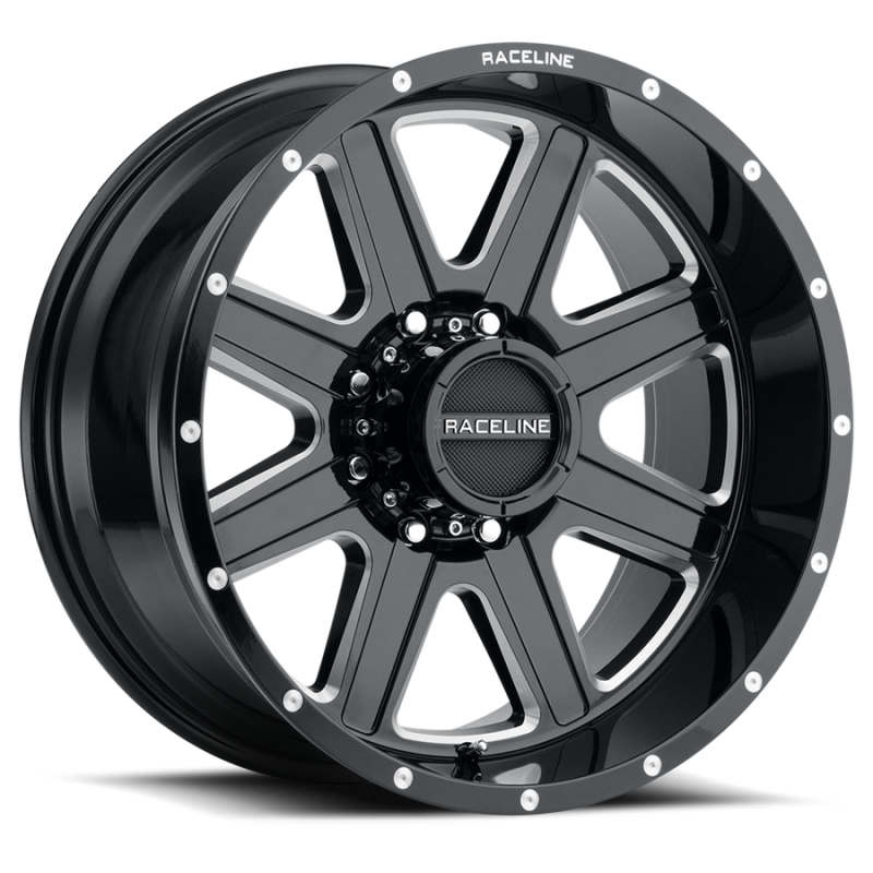 Raceline 940M Hostage 22x12in / 8x170 BP / -44mm Offset / 125.2mm Bore - Black & Milled Wheel Raceline 940M Hostage 22x12in / 8x170 BP / -44mm Offset / 125.2mm Bore - Black & Milled Wheel