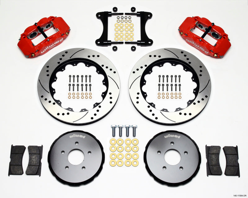 Wilwood Narrow Superlite 6R Front Hat Kit 14.00in Drill Red Nissan 370Z/Fiti G37 Wilwood Narrow Superlite 6R Front Hat Kit 14.00in Drill Red Nissan 370Z/Fiti G37