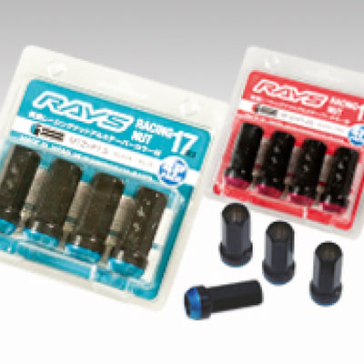 Rays 17 Hex Racing Nut 12x1.25 (Open End) (Red Seat) - Black (2 Pieces)