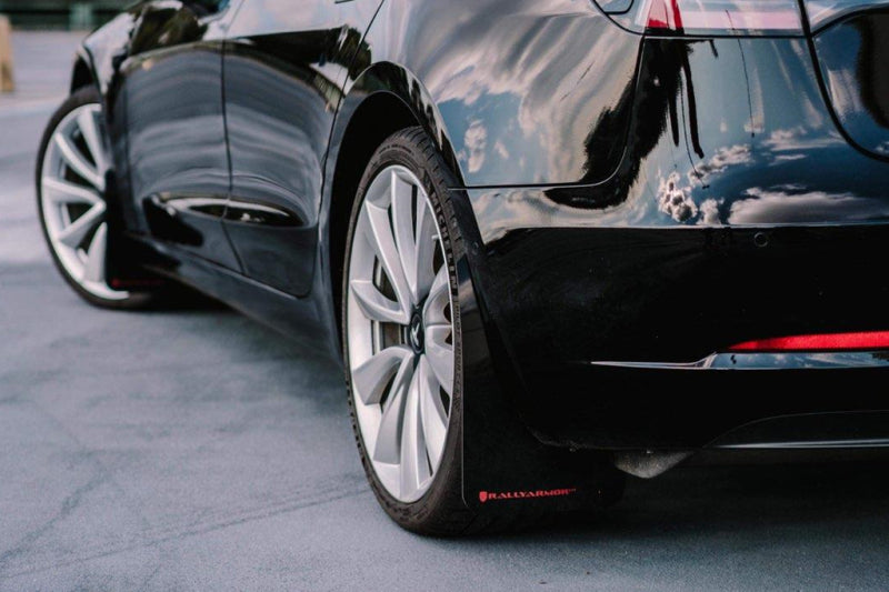 Rally Armor 17-23 Tesla Model 3 Black UR Mud Flap w/Red Logo Rally Armor 17-23 Tesla Model 3 Black UR Mud Flap w/Red Logo