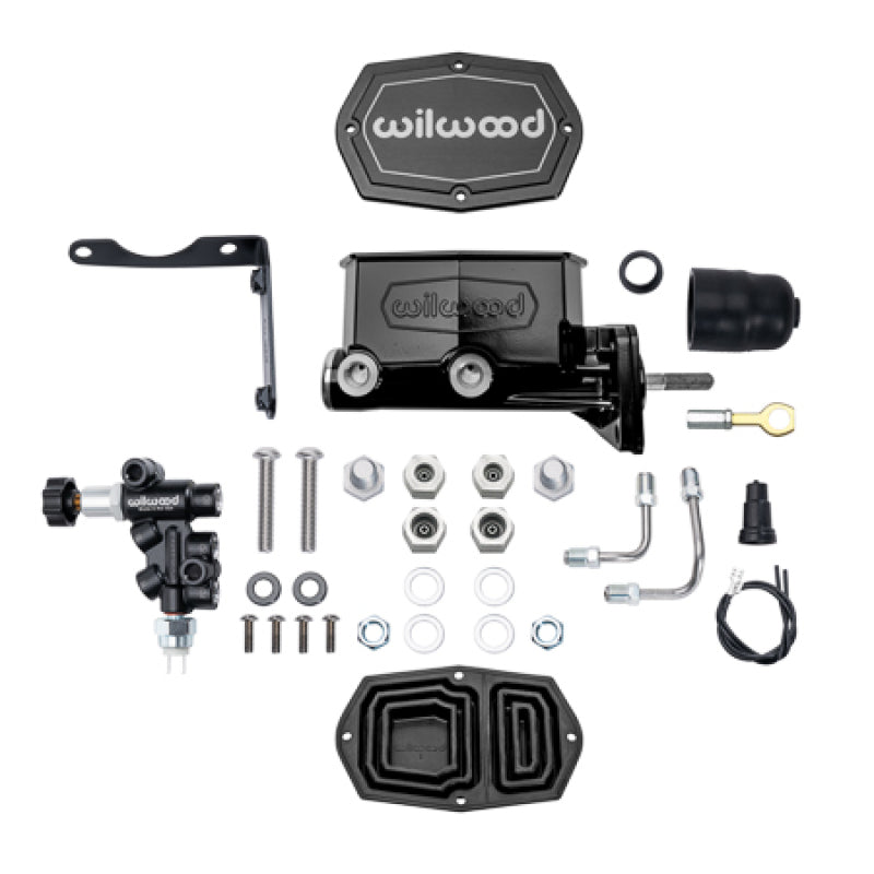Wilwood Mopar Compact Tandem Master Cylinder Kit w/ Combination Valve & Pushrod 15/16in Bore - Black Wilwood Mopar Compact Tandem Master Cylinder Kit w/ Combination Valve & Pushrod 15/16in Bore - Black
