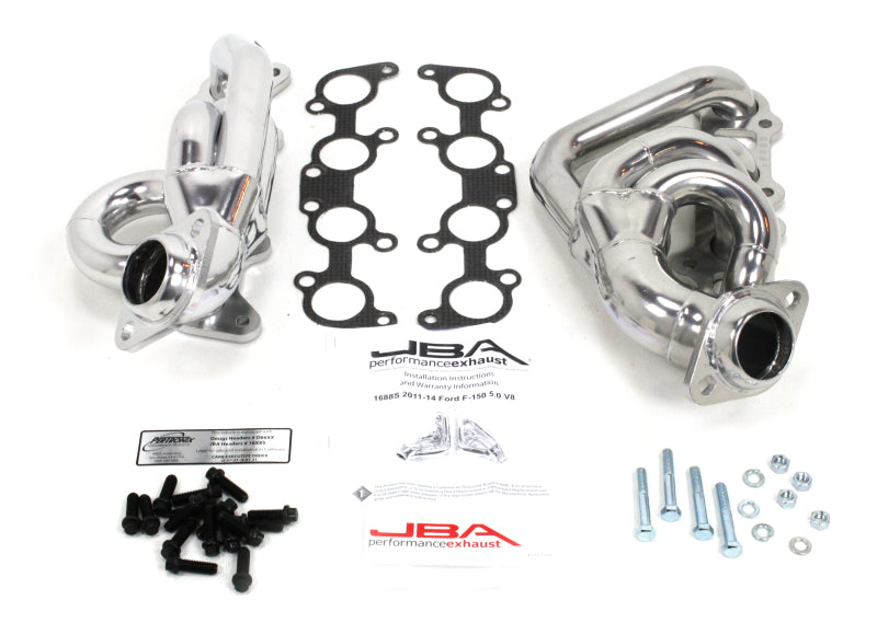 JBA 11-14 Ford F-150 5.0L Coyote 1-5/8in Primary Silver Ctd Cat4Ward Header JBA 11-14 Ford F-150 5.0L Coyote 1-5/8in Primary Silver Ctd Cat4Ward Header