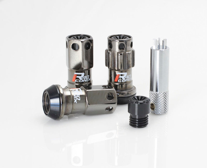 Project Kics 12X1.50 R40 Iconix Classical Lug Nuts w/ Black Plastic Cap - 16+4 Project Kics 12X1.50 R40 Iconix Classical Lug Nuts w/ Black Plastic Cap - 16+4