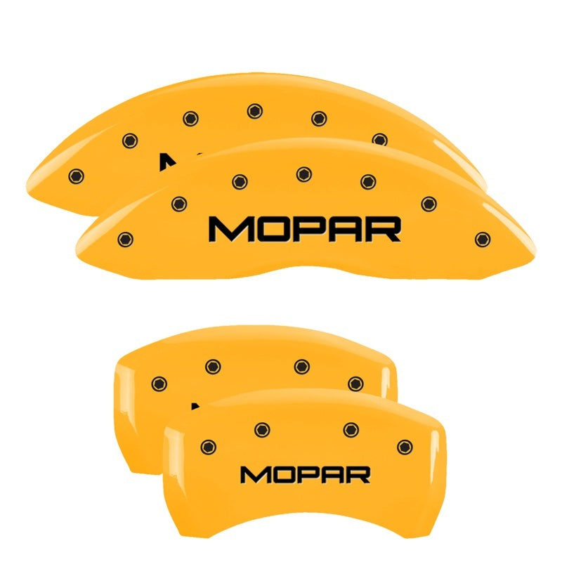 MGP 4 Caliper Covers Engraved Front & Rear MOPAR Yellow finish black ch MGP 4 Caliper Covers Engraved Front & Rear MOPAR Yellow finish black ch