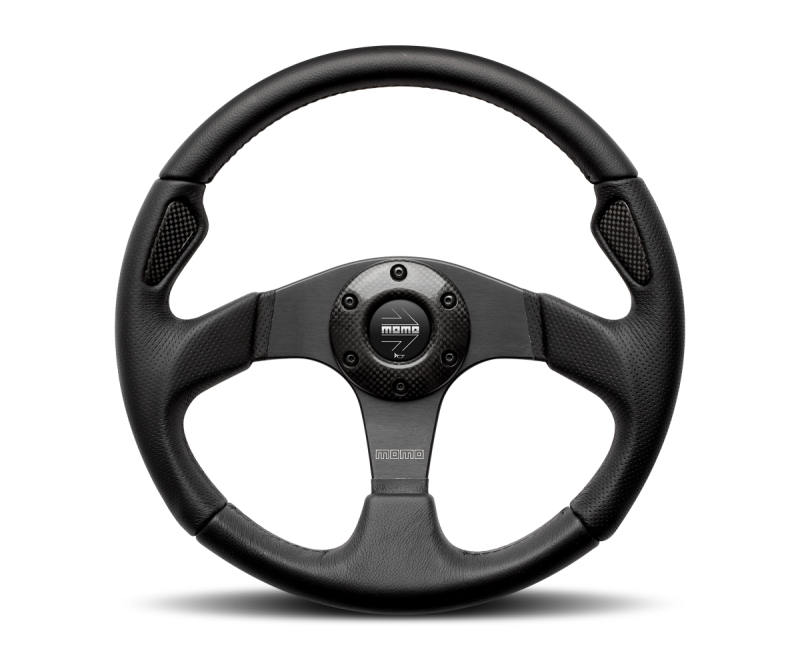 Momo Jet Steering Wheel 350 mm -  Black AirLeather/Black Spokes Momo Jet Steering Wheel 350 mm -  Black AirLeather/Black Spokes