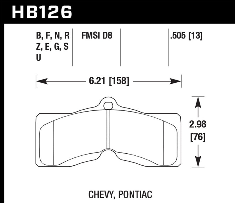Hawk 65-73 Chevrolet Corvette Front ER-1 Brake Pads Hawk 65-73 Chevrolet Corvette Front ER-1 Brake Pads