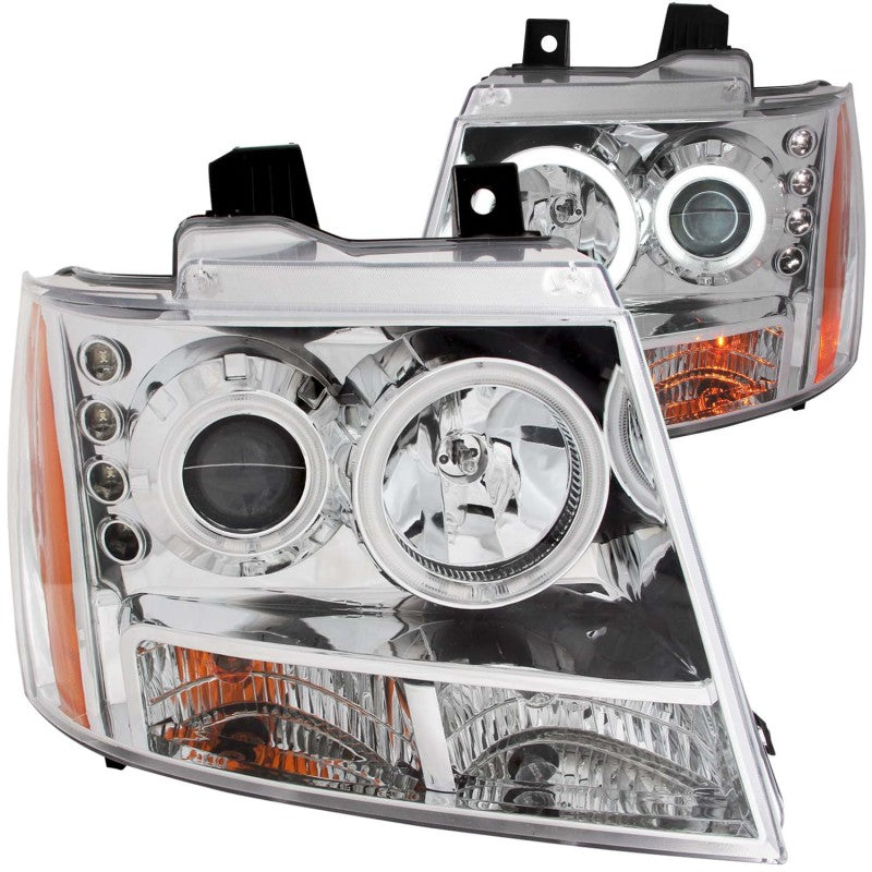 ANZO 2007-2013 Chevrolet Avalanche Projector Headlights w/ Halo Chrome ANZO 2007-2013 Chevrolet Avalanche Projector Headlights w/ Halo Chrome